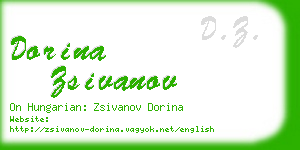 dorina zsivanov business card